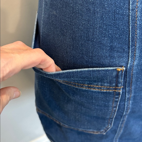 Maeve by Anthropologie High Square-Neck Button-Front Denim Mini Dress Size S - Picture 8 of 15